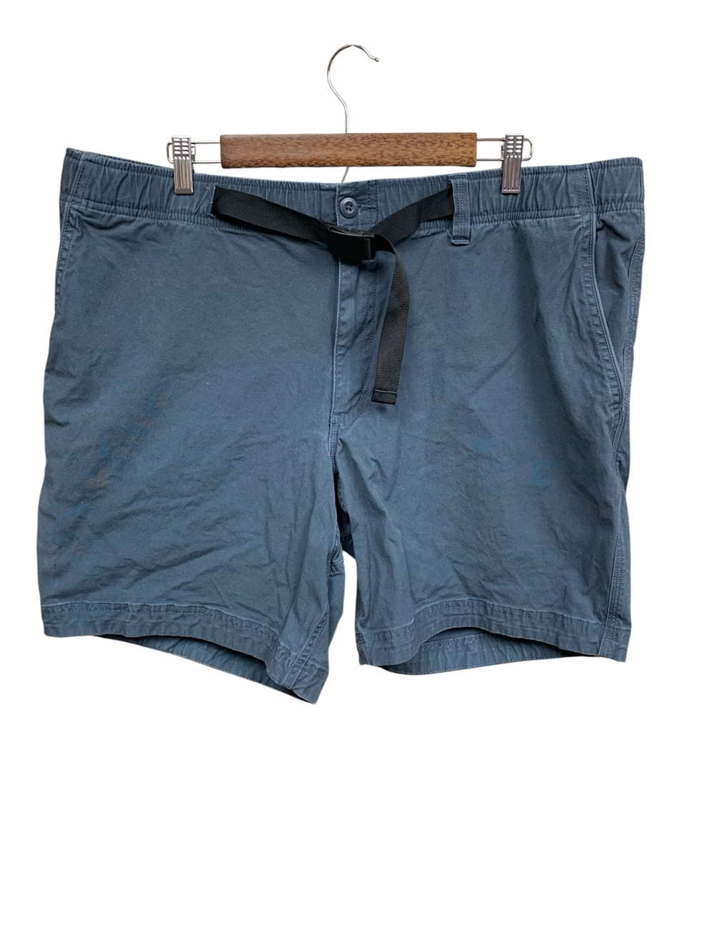 Duluth Trading Co Slate Blue Cotton Blend Belted Shorts XL